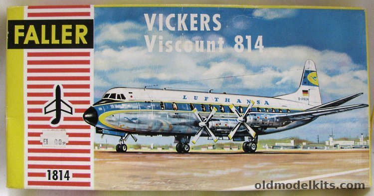 Faller 1/100 Vickers Viscount 814 - Lufthansa, 1814 plastic model kit